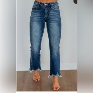 Wild oak boutique - neons risen dark wash jeans
